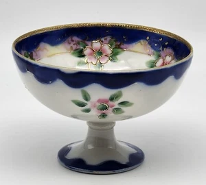 IE & Co. Antique Hand Painted Footed Bowl Cherry Blossom Japanese - Bild 1 von 13