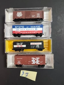 N SCALE 4 NEW HAVEN FRT CARS: 40' SD #40045, #34500 & 40' PD'S #45007, 45097 - Picture 1 of 1