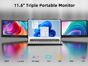 GTMEDIA Tragbar Doppel klappbare Bildschirm für 13-17.3" Laptop Externer Monitor - Bild 1 von 17