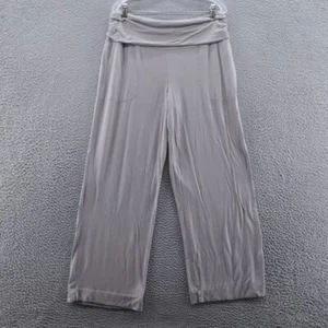 Soma Womens Foldover Waist Pajama Pants Large Gray Super Soft Knit Lounge - Picture 1 of 15