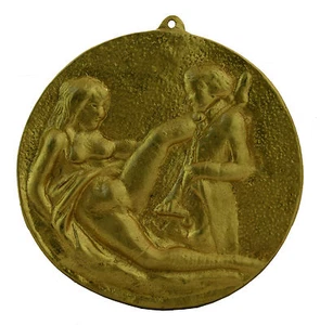 Medalla erótica moneda relieve amor placa erótica diversión Biedermeier sca F10 - Imagen 1 de 1