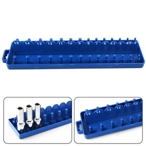 Collection Arrange Tray Rack Socket Holder 18.8x6x1.7cm Blue 1/4 Metric - Picture 1 of 8