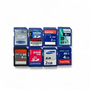 8x SD Memory Card Storage Job Lot - SanDisk Fujifilm Etc. Up to 8GB - Working - Picture 1 of 2