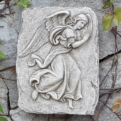 Roman 15IN Joseph's Studio Weather-Finished Garden Angel Wall Plaque - Image 1 of 2