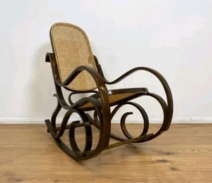 Schaukelstuhl Thonet Stiel Vintage Wiener Geflecht Jugendstil - Bild 1 von 3