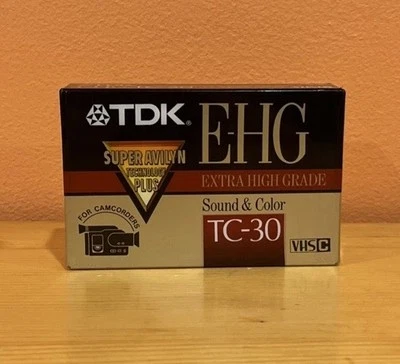 Filmadora TDK E-HG TC-30 VHS-C extra alta qualidade fita em branco - Imagem 1 de 2