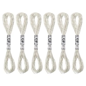 6 Skeins Embroidery Floss, Metallic Embroidery Thread Silver Tone - Picture 1 of 6