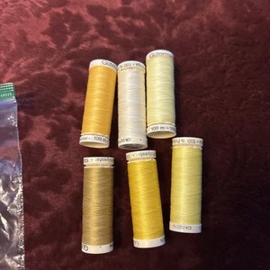 Gutermann Spools 100% Polyester Tan, Off White , Yellow 6 Spools Thread Lot 7 - Picture 1 of 5