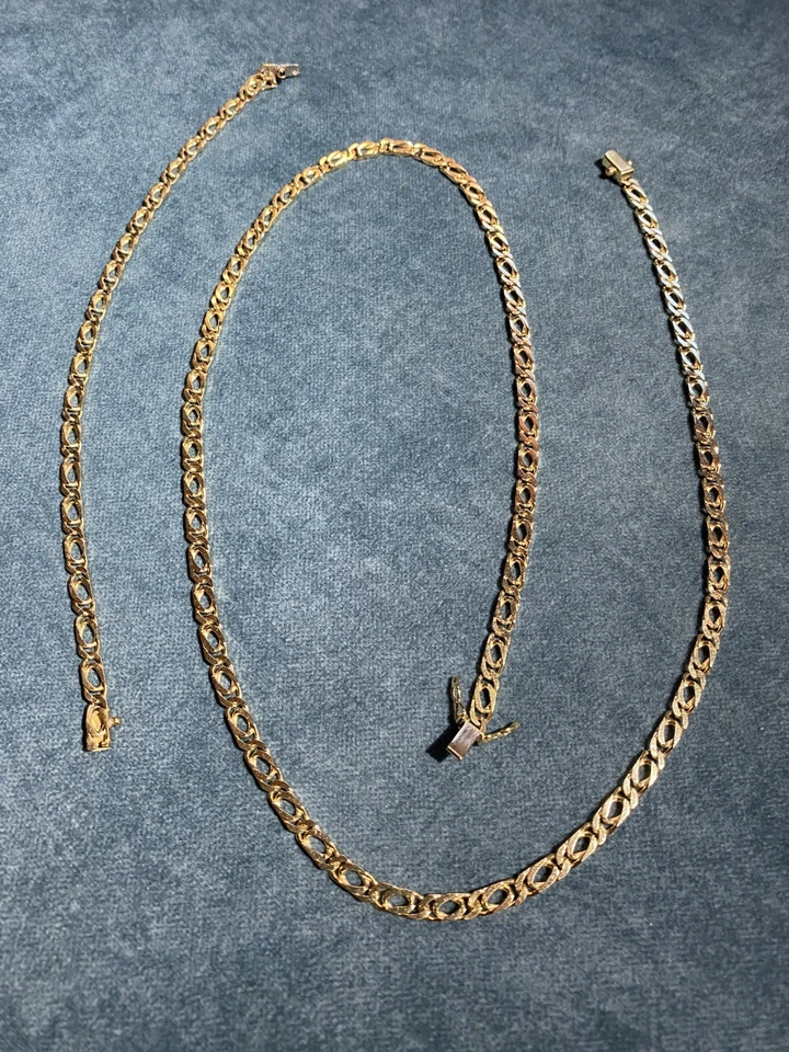 Juego de collar y pulsera oro macizo 18k hombre Foto 1 de 4