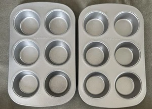 2x 11” x 7” CraftKitchen 6 3” Muffin Cupcake Tin Pans Craft Kitchen Non-Stick - Picture 1 of 4