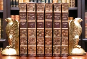 1826 The Poetical Works of John Milton Paradise Lost & Regained Leather Bindings - Picture 1 of 12
