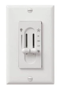 Hunter 27182 White Sliding Wall Control for Fan and Lights - Picture 1 of 3