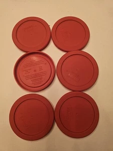 Brand New 6pcs Pyrex 7201-PC 4-Cup Round Plastic Storage 4" Lid - Picture 1 of 3