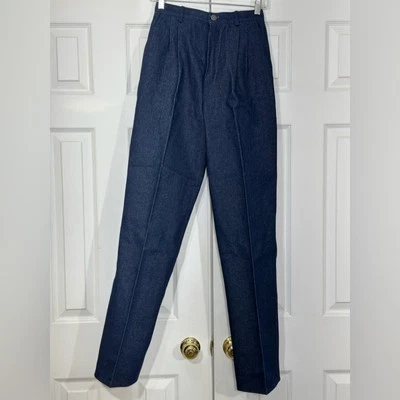 Vintage BIS by Gene Ewing Paris Beverly Hills High Waist Pleated Denim Trousers - Image 1 of 4