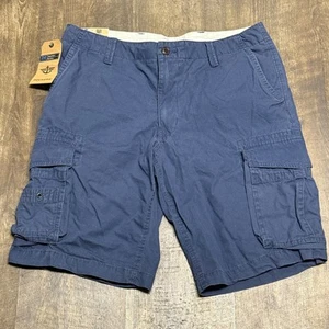 Dockers D2 Cargo Shorts Mens 34 Navy Blue Flat Front Straight Fit Cotton NEW! - Picture 1 of 8