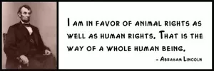 Wall Quote - ABRAHAM LINCOLN - I Am in Favor of Animal Rights As Well As Human R - Picture 1 of 1