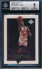 MICHAEL JORDAN 1997-98 UPPER DECK GREAT EIGHT #/800 BGS 9 MINT CARD #5!