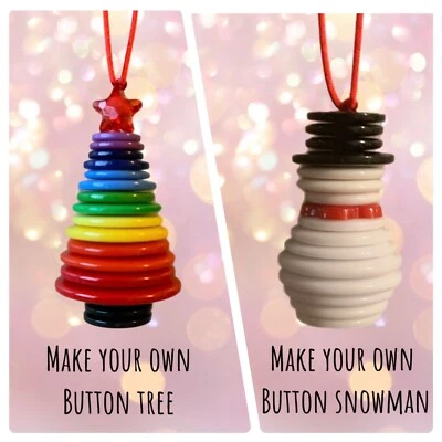 Stocking filler Xmas Eve box Advent calendar Make your own Button Snowman / Tree - Image 1 of 4