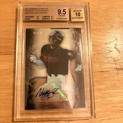 Nick Gordon 2014 Bowman Sterling autógrafo automático radiocontrol gemelos verdadero BGS 9,5 10 Foto 1 de 4