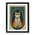 Cat In Art Nouveau No.5 Wall Art Print Framed Canvas Picture Poster Decor