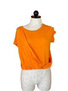 Anthropologie Bluse Pullover Oberteil Surplice Drape Kurzarm Orange Gr. M - Bild 1 von 8