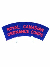 WW2 Canadian RCOC Ordnance Corps Canvas Shoulder Title Single