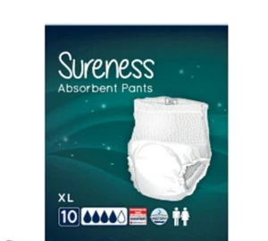 40 Sureness Absorbent Pants Size XL incontinence Men and Women Waist 150-170 cm