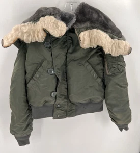 VINTAGE SCOVILL GREEN ZIP HOOD BOMBER JACKET MEASURES SMALL HEAVY WEIGHT - Picture 1 of 18