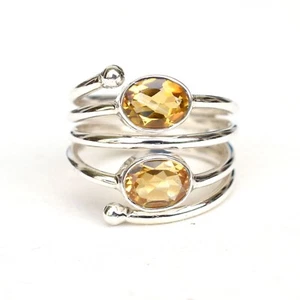 Natürlicher Citrin Geburtsstein Ring 925 Sterling Silber Citrin Edelstein Ring - HR223 - Bild 1 von 4