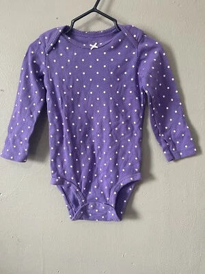 Body Carter's Bebé Niñas Blanco Lunares 100% Algodón Manga Larga Púrpura 24M Foto 1 de 4