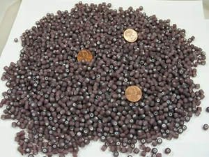 Lotto sfuso perline distanziali in vetro fatte a mano India colore viola due libbre (BG-6) - Foto 1 di 12