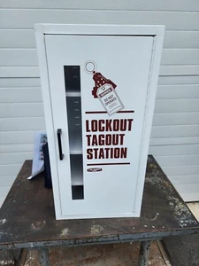 Lab Safety Supply Lockout Tagout Station Cabinet 9-5/8" x 15" x 30-1/4" - Picture 1 of 10