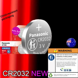 Pack of 1 Panasonic CR2032 Aukie Blister Child Safe 3V eBattery Batteries 🇦🇺 - Picture 1 of 2