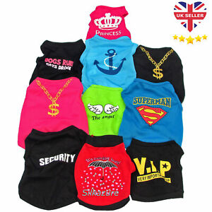 Small Dog T-Shirt Vest Pet Puppy Cat Summer Clothes Coat Top Outfit Costume UK 