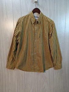 Columbia Shirt Mens Medium Yellow Plaid Button Down Long Sleeve Dress Cotton - Picture 1 of 6