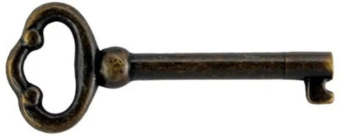 KY-2AB Antique Brass Plated Hollow Barrel Skeleton Key (2 PC/PACK) Cabinet Doors Cover