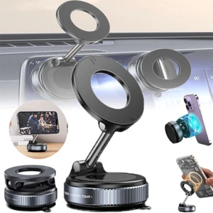 360° Adjustable Magnetic Vacuum Suction Cup Car Phone Holder Mount For MagSafe - Zdjęcie 1 z 16