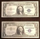 1935 And 1957 (2 Notes Lot) Silver Certificate Crisp Au+ Cu Condition Free P/h