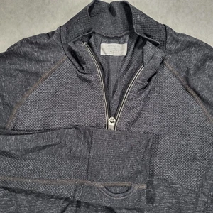 Athleta Fast Track 1/2 Zip Long Sleeve Pullover Womens XL Black Thumbhole 964083 - Imagen 1 de 8