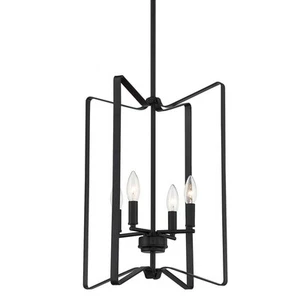 Craftmade 56134 Shayna 4 Light 15"W Taper Candle Style Chandelier - Black - Picture 1 of 11