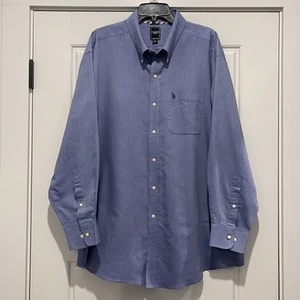 U.S. Polo Assn. Men’s Long Sleeve Button-up Dress Shirt Blue 2XL - Picture 1 of 8