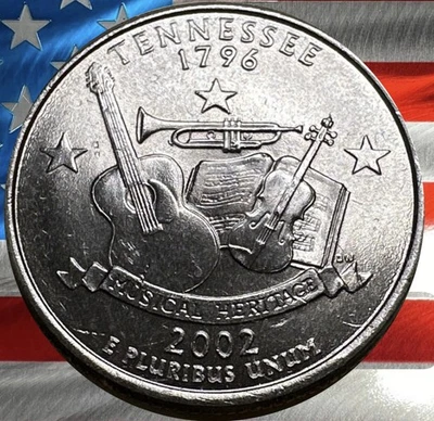 2002 D Tennessee State Quarter Circulated US Mint Collectible 🎻 - Image 1 of 4