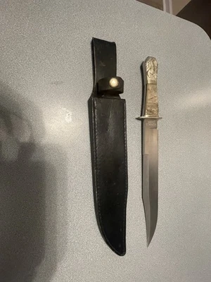 CUCHILLO BOWIE ATAÚD SCHRADE PERSONALIZADO STEWARTA TAYLOR 15" CON HOJA DE 10". ECX. COND Foto 1 de 4