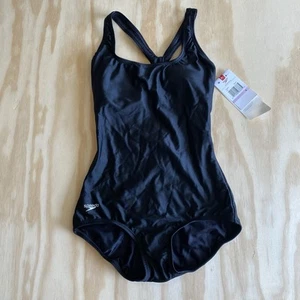 New Womens Speedo One Piece Swimsuit Conservative Cut Soft Cups Ultraback BLK 6 - Picture 1 of 9