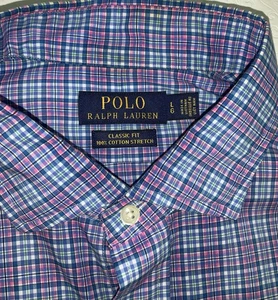 Polo Ralph Lauren Shirt Size Large Long Sleeve Button Down Stretch - Picture 1 of 8