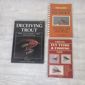 VTG Fly Fishing Book Lot of 3, Deceiving Trout, Fly Tying & Fishing, Fly Index - Picture 1 of 17