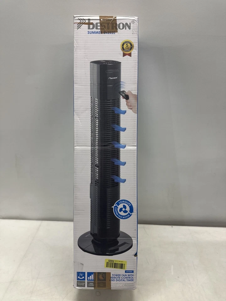 Ventilador de torre Bestron con función giratoria, temporizador y mando a dis... - Imagen 1 de 1