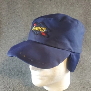 Vintage 1950's Sunoco Gas Station Attendant Hat With Ear And Neck Flap - Picture 1 of 18