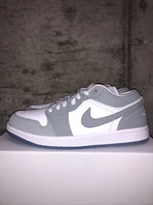 Size 10W / 8.5M - Nike Air Jordan 1 Low White Wolf Grey Aluminum Dior - Picture 1 of 6