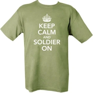 ARMEE T-SHIRT KEEP CALM & SOLDAT ON HERREN S-2XL 100% BAUMWOLLE BRITISH CADET RAF - Bild 1 von 1